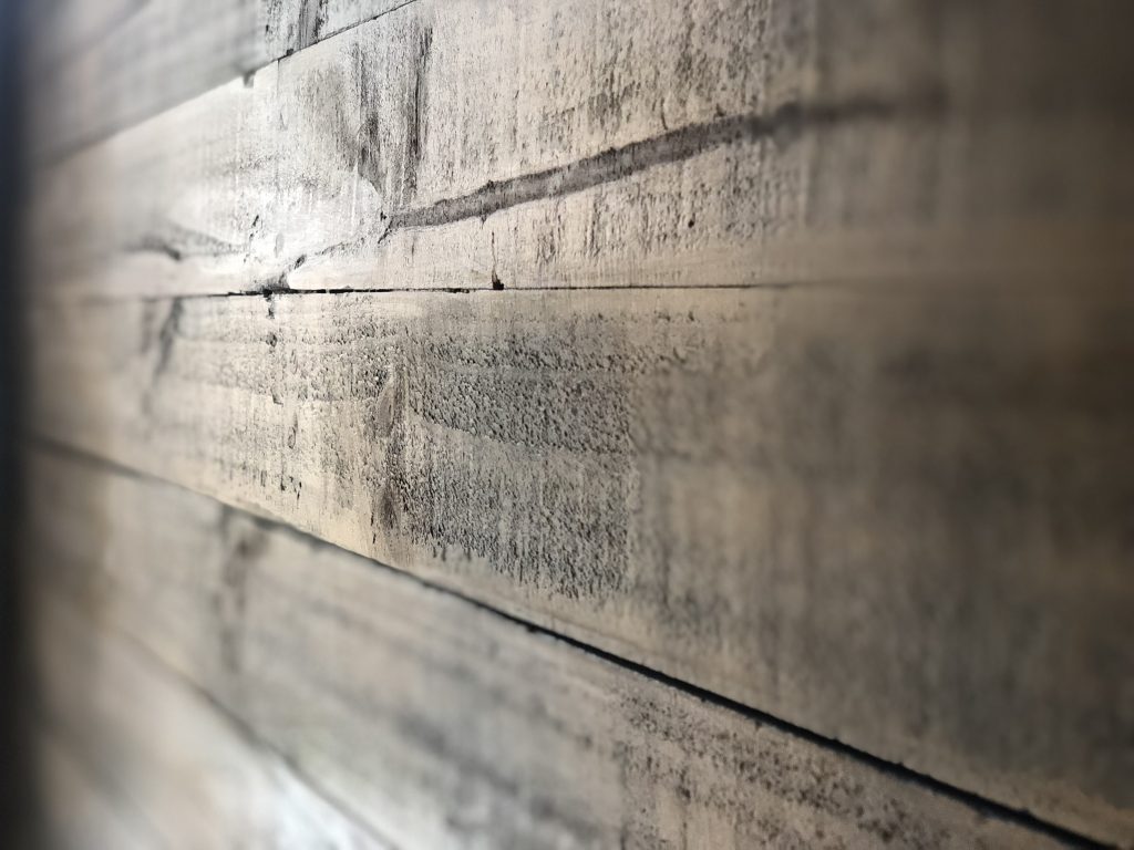 Rustic timber pallet feature wall detail